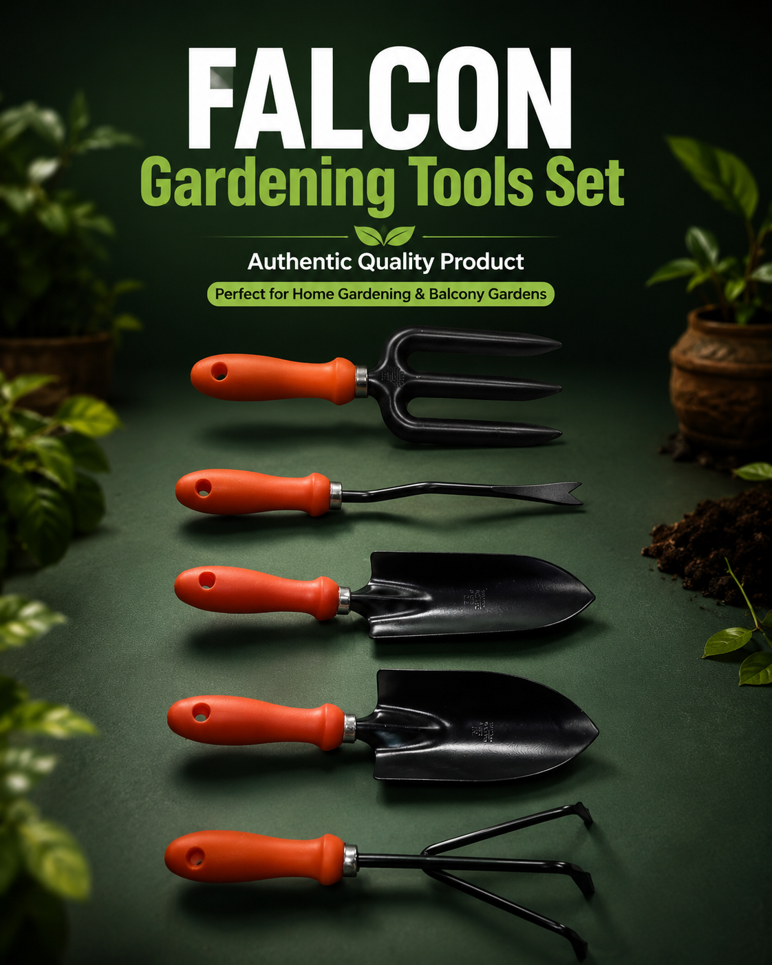 Falcon Authentic Gardening Tool Kit set of 5