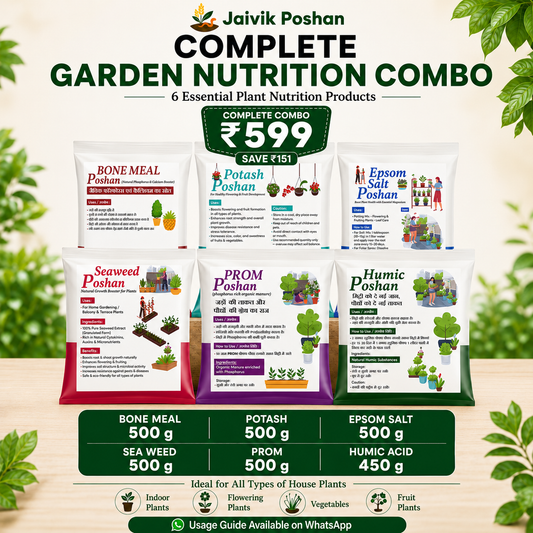 6 Organic Fertilizers Combo for Plants - Complete Garden Nutrition